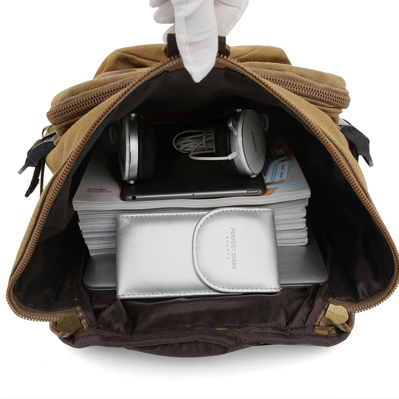 

Large capacity Canvas Backpack, multifunctional backpack, high quality leisure or travel, 100% cotton fashion