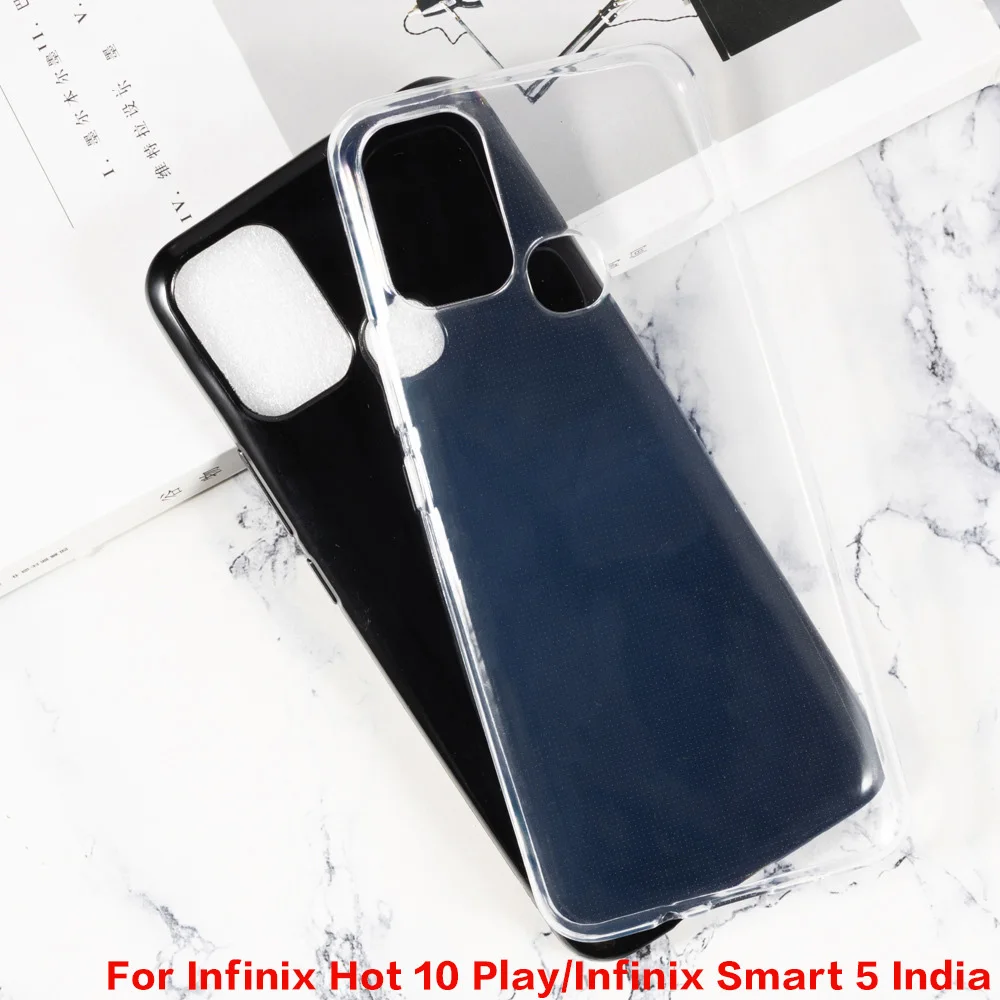 

10 шт., прозрачный резиновый чехол для телефона из ТПУ для Infinix Hot 10 Play/Smart 5 (Индия), мягкие чехлы, прозрачный чехол, оптовая продажа