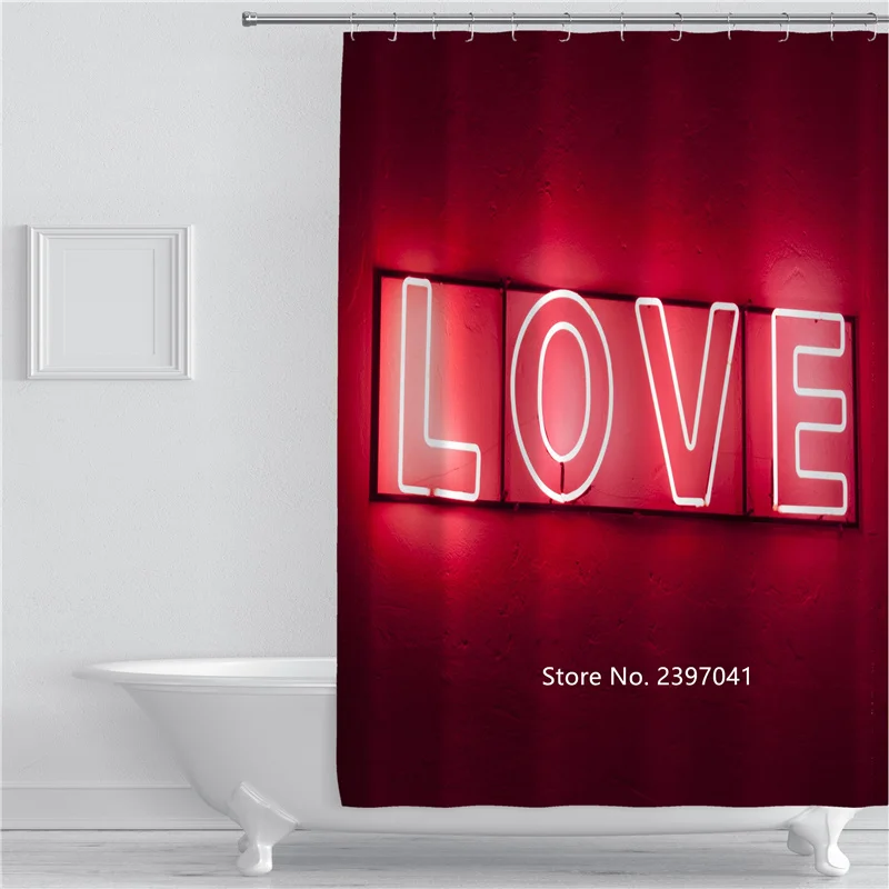 

3D Digital Printing Beautiful Scenery City Architecture Shower Curtain Bathroom Partition Waterproof and Mildew Proof Belt Hook