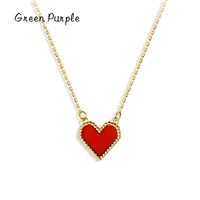 real s925 sterling silver charm red love heart necklace 18k gold trendy exquisite pendant chain for women girls jewelry gifts