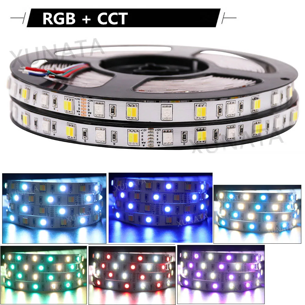 Светодиодная лента 5050 RGB 60 светодиодов/м RGBW RGBWW CCT белая фотолента