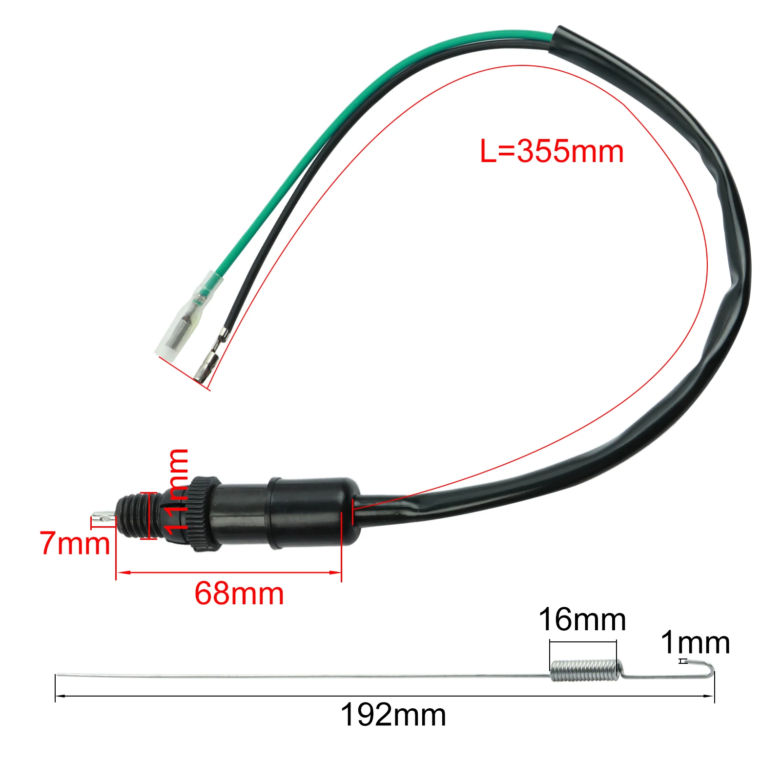 Универсальный стоп сигнал для велосипеда и мотоцикла задний пружинный комплект