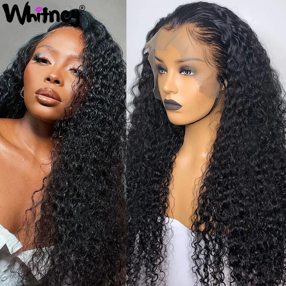 

Water Wave Human Hair Lace Front Wig Mongolian Remy Hair 5x5 HD Transparent Lace Closure Wigs For Women Deep Curly HD T-Part Wig