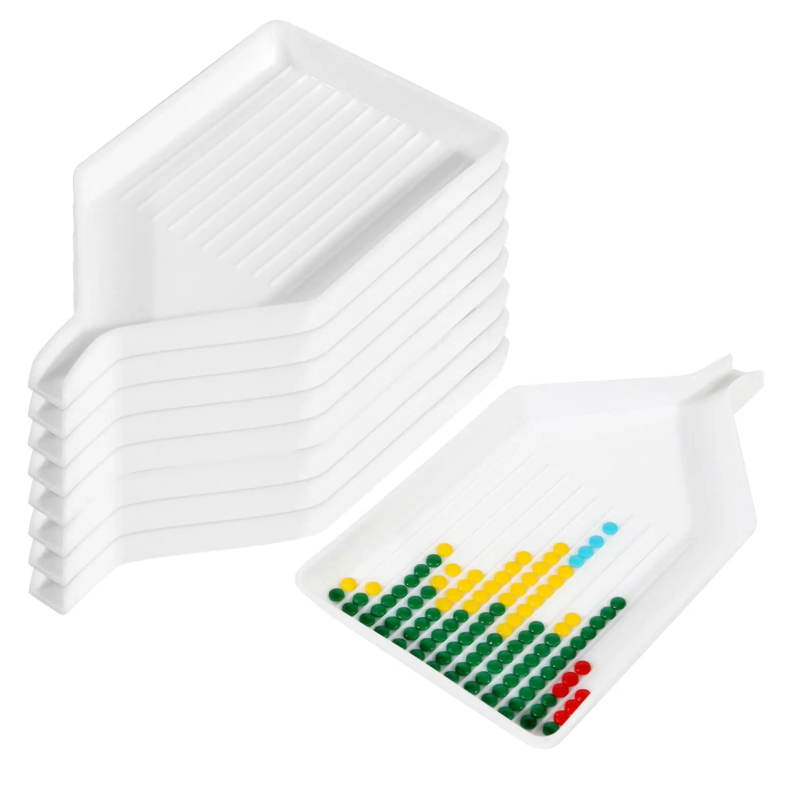 

10/20/30pcs Tray Diamond Point Drill Storage Plate Accessories Diamond Cross Stitch Embroidery Square Round Bead Tool Container