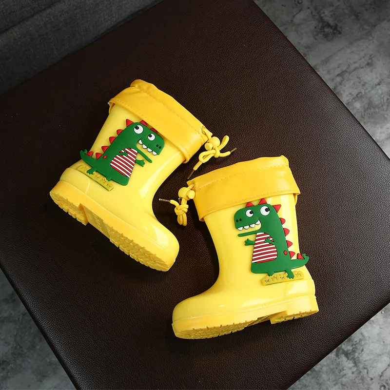 Непромокаемые сапоги для детей Зимние милые детские ботинки мальчиков с