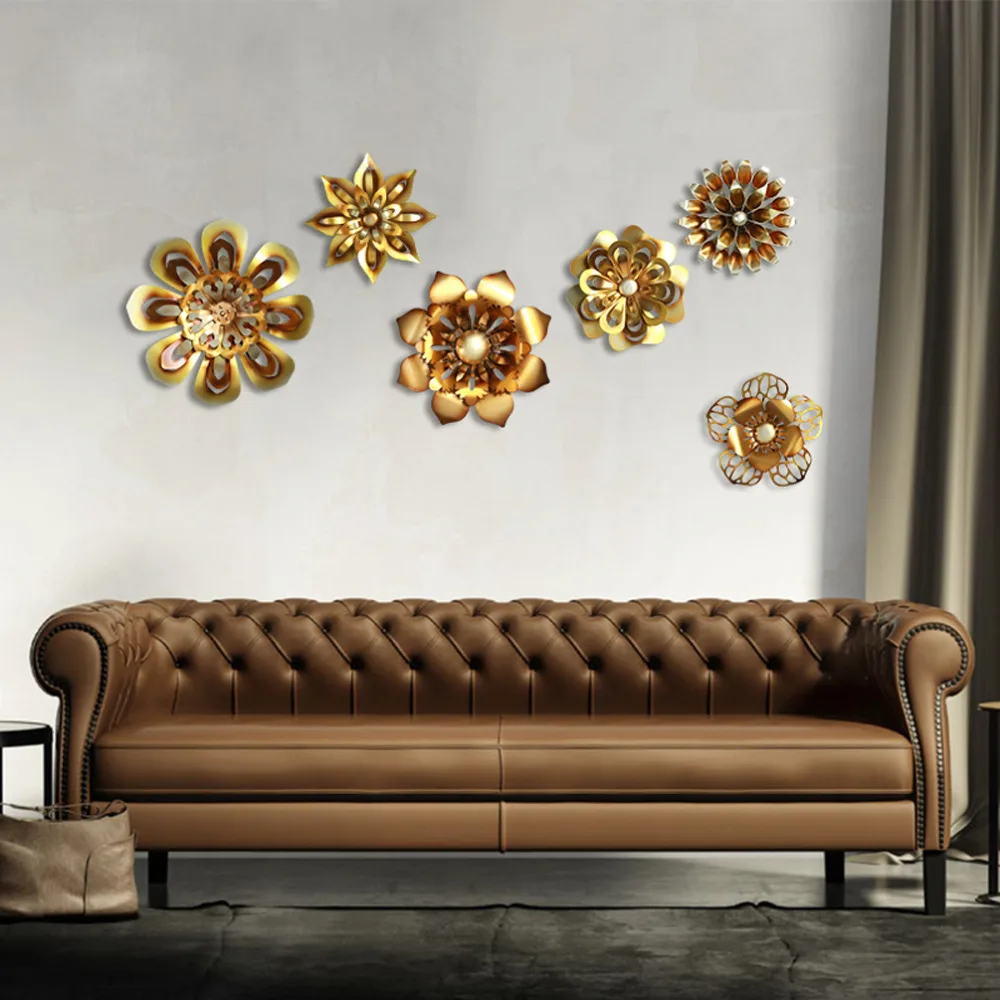 Кованая Железная 3D наклейка цветочный узор настенная Декор металлическое