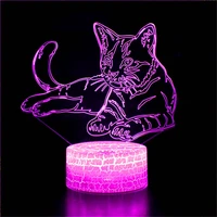 cute kawaii cat 3d light animal night light led usb mood gadget multicolor luminaria table lampara childrens christmas gift