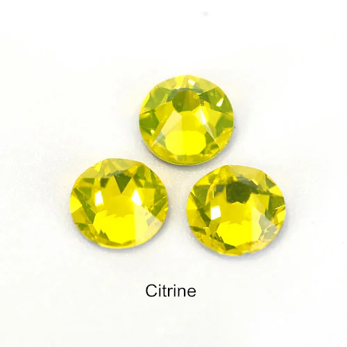Citrine 2088 граненые Стразы отличного качества для ногтей с плоской задней поверхностью, много цветов, стразы для украшения ногтей Y3813 - Цвет: Citrine