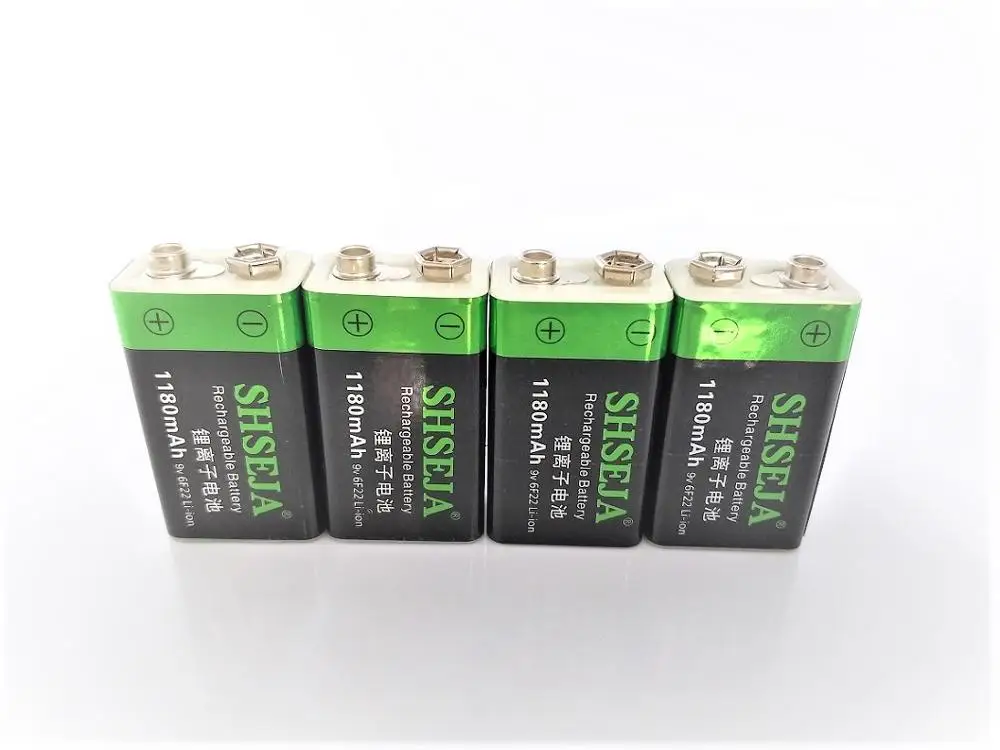 4 шт./лот 9 В 1180 мАч литий-ионный аккумулятор USB аккумуляторная батарея детектор