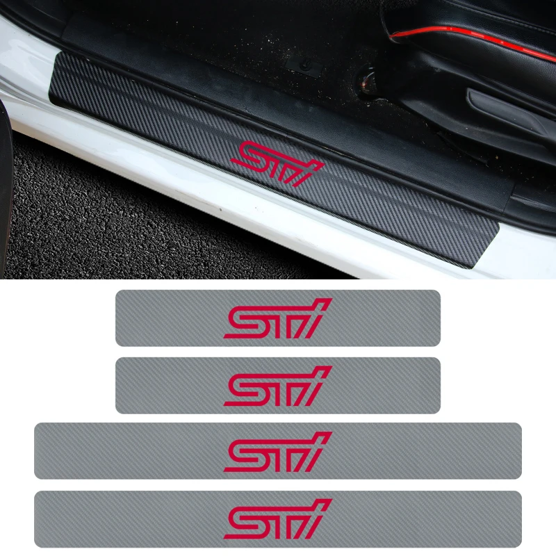 Car Styling 4pcs/Lot Carbon Fiber door Sill Protector Sticker for SUBARU LEGACY Forester Outback Rally WRX WRC XV accessories | Автомобили