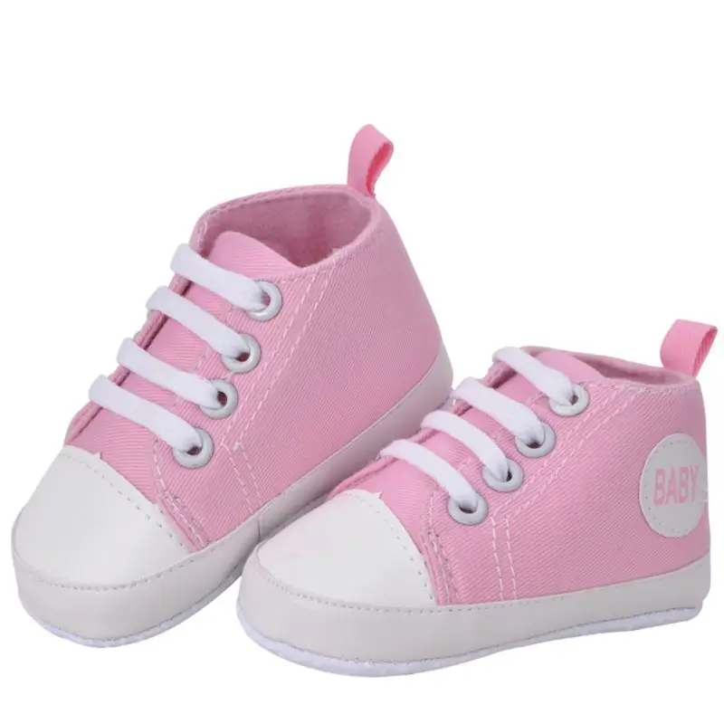 

Autumn/Spring Casual Newborn Kids Canvas Cotton Crib Shoes Lace Up Casual Shoes Prewalker First Walkers 11-13 New