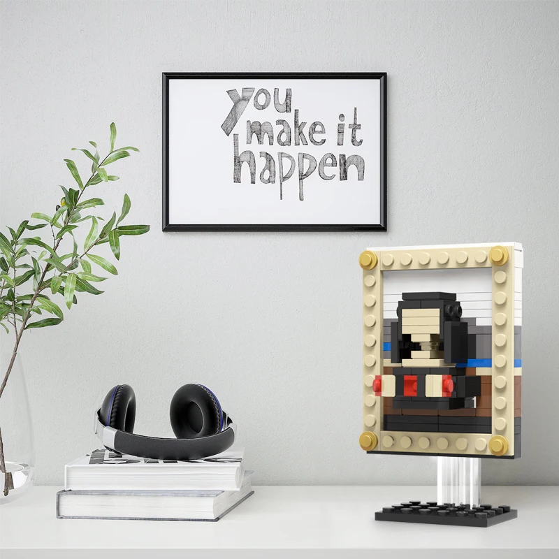 Пиксельное искусство кубики MOC Знаменитые Картины Мини Строительные блоки Мона