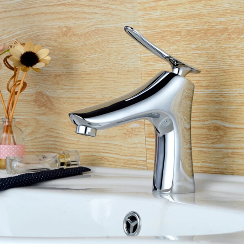 Смеситель для раковины кран смеситель латунь дизайнерский хромированный