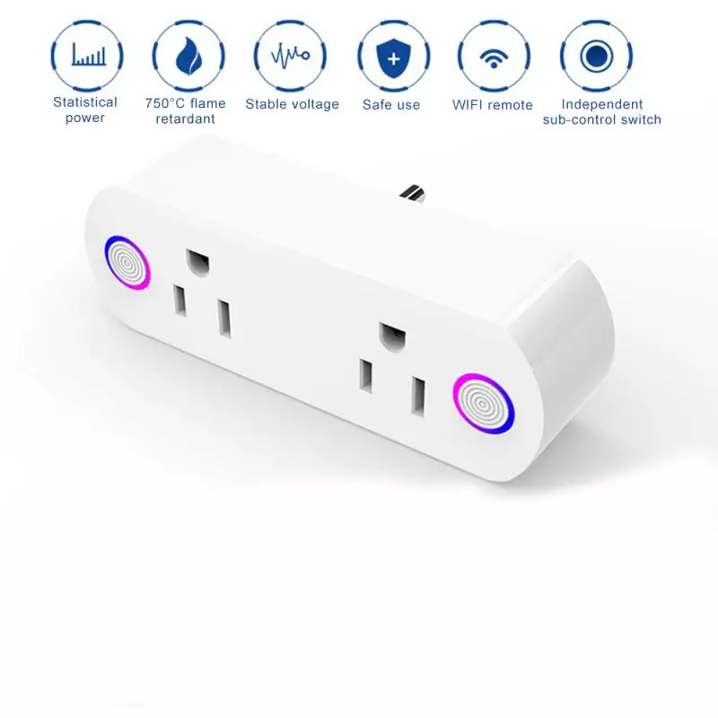 

Умная розетка с американской вилкой и Wi-Fi, розетка с таймером, умное управление голосом, поддержка Alexa Google Home, умный дом