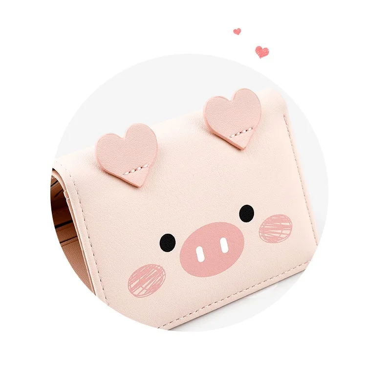

Korean Cute Pig Women PU Leather Standard Short Wallet Girls Coin Purse Key Wallet For Female Daily Clutch Purse