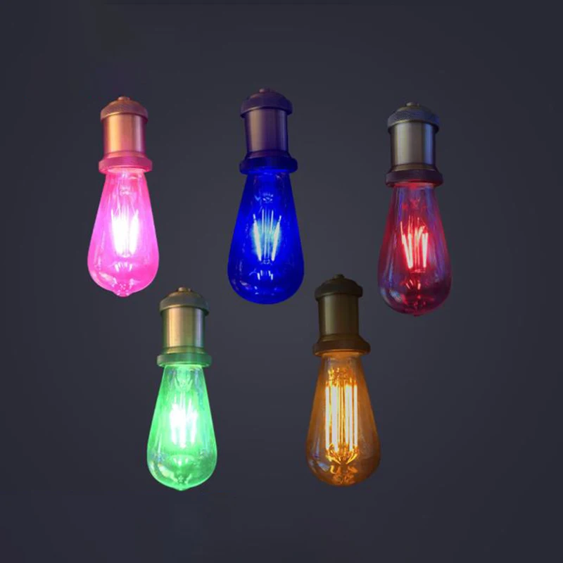 220 В светодиодная цветная декоративная лампа Эдисона E27 светильник накаливания