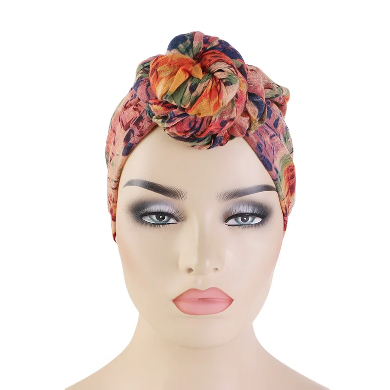 New women Big Flower turban Chemo Cancer Cap headwrap bandana cap Head Wrap Stretch Long Hair Scarf headscarf Turban Tie