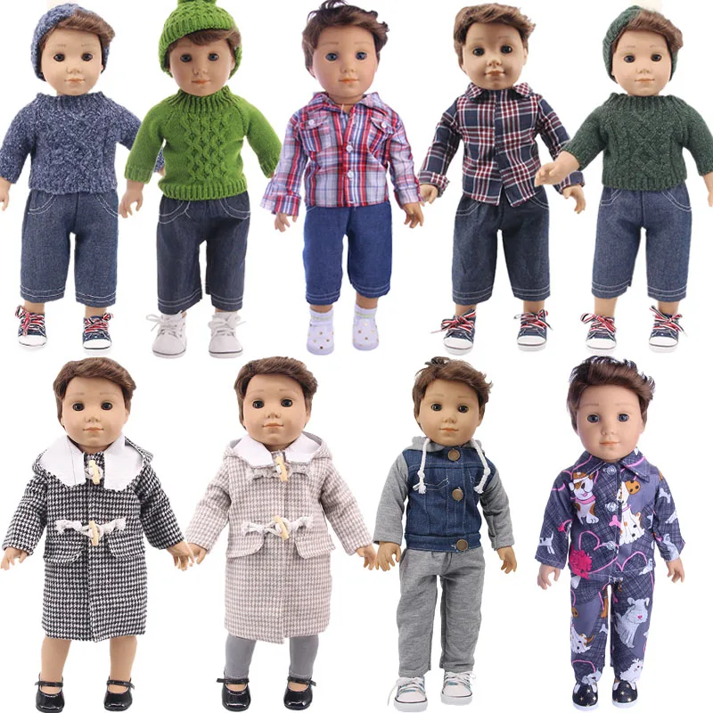 Зимняя Одежда для кукол шерсть ручная работа модный стиль 18 дюймов американская