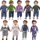 Зимняя Одежда для кукол, шерстяной материал, модный стиль ручной работы для американских кукол 18 дюймов, для девочек и 43 см, новая кукла Логан, Одежда для кукол