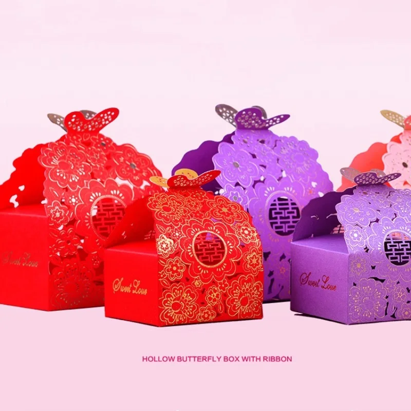 100 штук лазерной резки свадебные любимые коробки Китайская традиционная