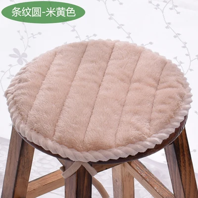 TWY-mihuangse Однотонная Подушка для домашнего кресла зимняя офисная подушка для сиденья Удобная подушка для сиденья может быть зафиксирована на стуле Европа круглая подушка для стула - Цвет: TWY-mihuangse