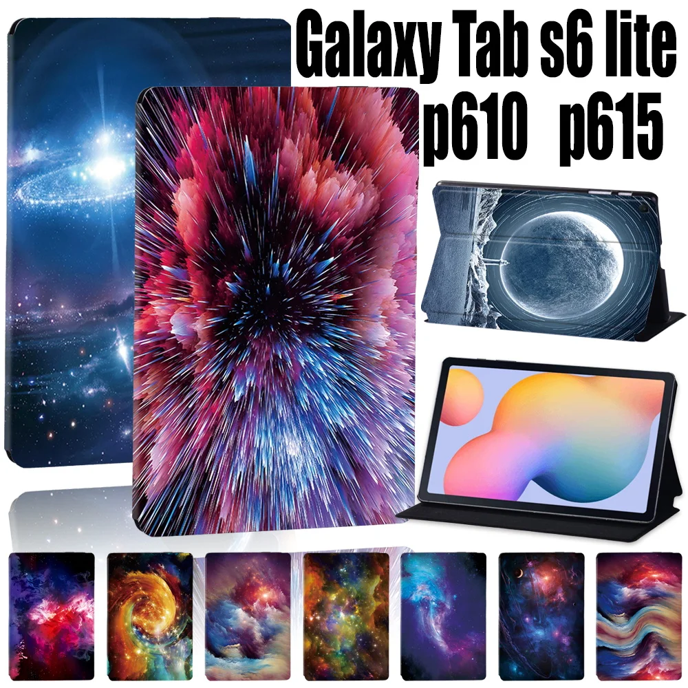 

Tablet Case for Samsung Galaxy Tab S6 Lite 10.4" P610/P615 Space Series Tablet Cover Shockproof Case + Free Stylus