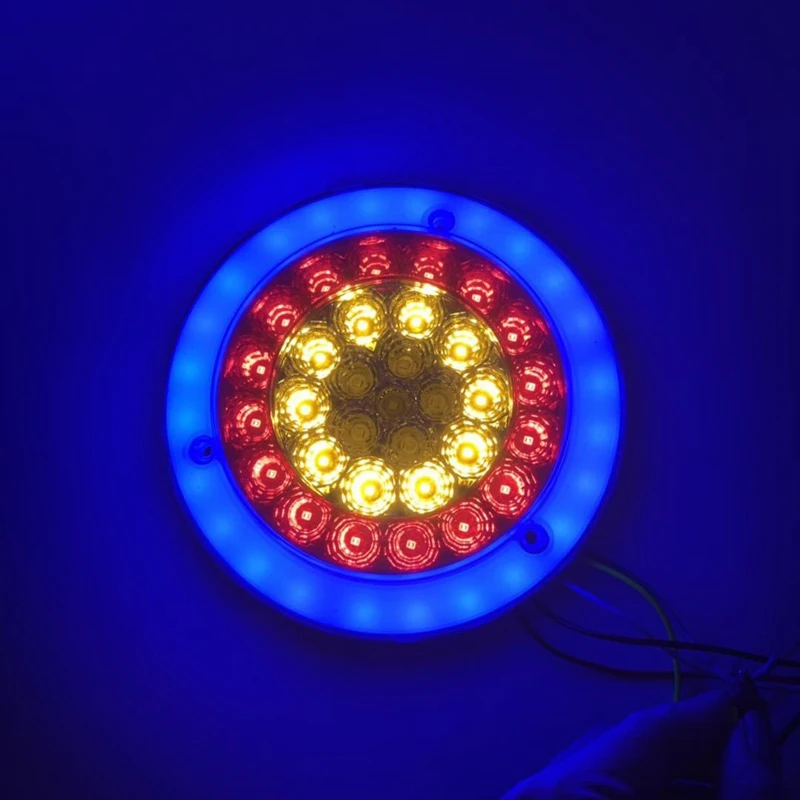 Круглый красный/янтарный 56Led Стоп сигнал поворота задние фонари для грузового