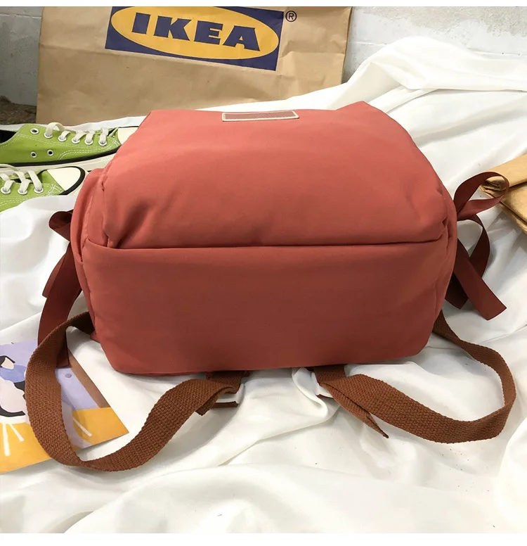 2019 оранжевый водонепроницаемый нейлоновый рюкзак женская школьная сумка для