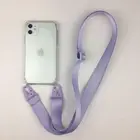 Модный ремешок через плечо, прозрачный мягкий чехол для iPhone 11 Pro Max XR XS MAX X 6 6S 7 8 Plus SE 2020, ожерелье для переноски