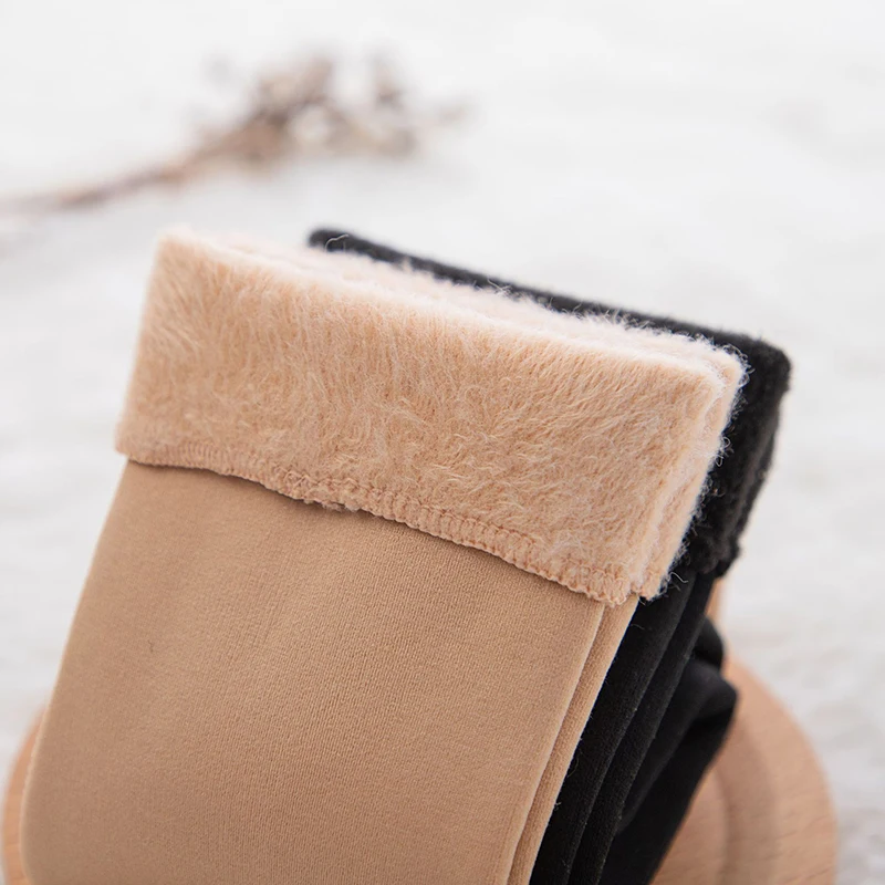 Модные зимние женские теплые бархатные утолщенные домашние носки тапочки