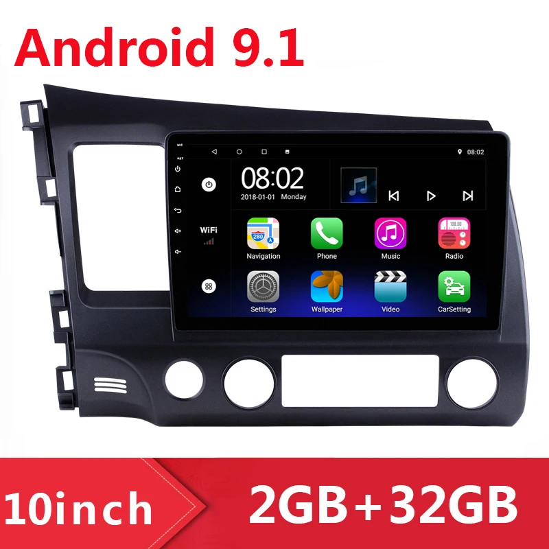10 1 &quotAndroid 9 Автомобильная GPS-навигация 2Din Радио Мультимедийный видео