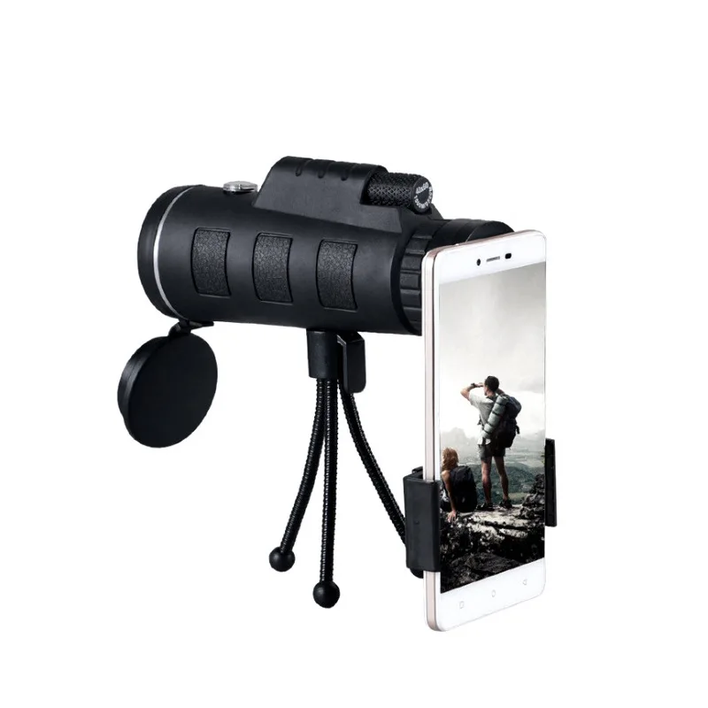 

40X60 Zoom Monocular Telescope Scope for Smartphone Camera Camping Hiking Fishing with Compass Phone Clip Tripod