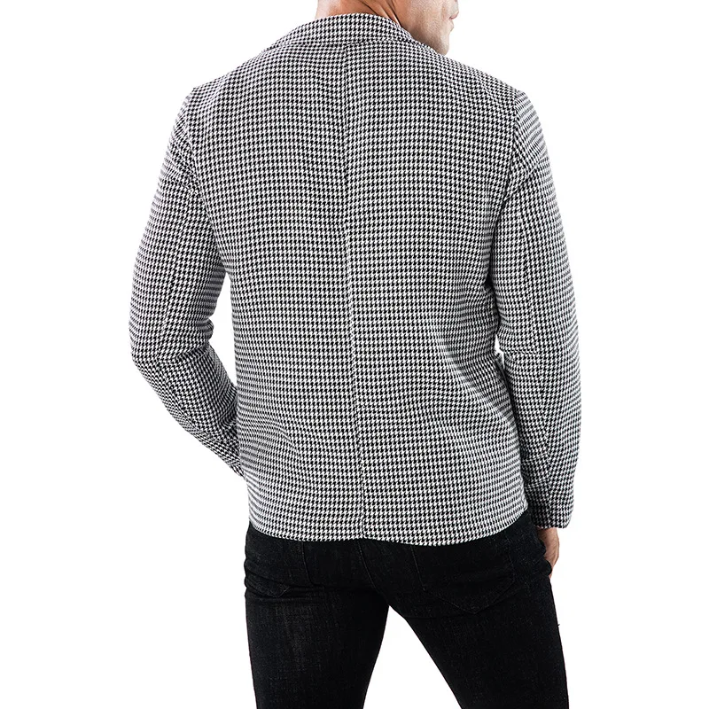 

Spring Autumn Plaid Printed Men Suits Jackets Fashion Single Button Slim Fit Formal Blazers Men Streetwear Costume Homme Veste