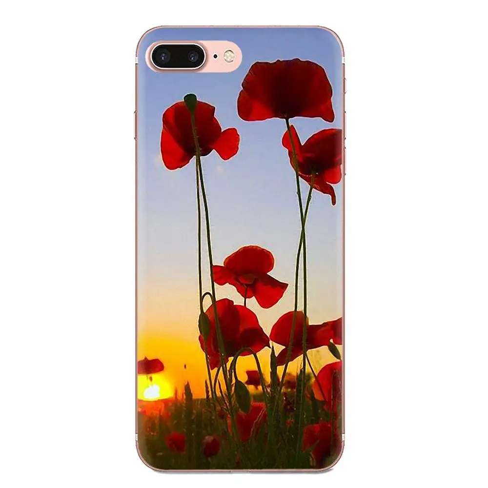 Мягкий из ТПУ для Xiaomi Redmi Note 2 3 3S 4 4A 4X5 5A 6 6A Pro Plus красный кукуруза Мак