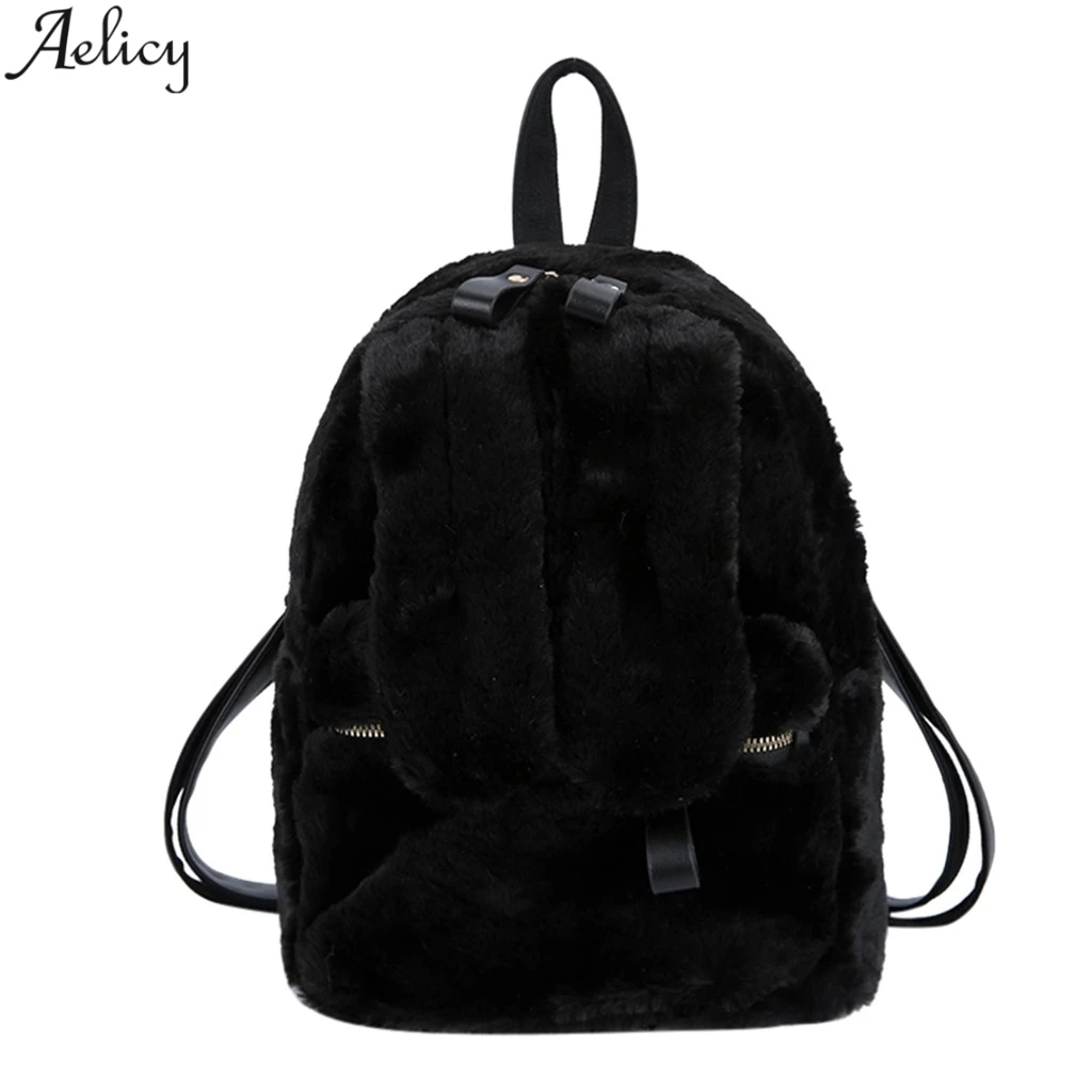 Женская плюшевая сумка Aelicy модная однотонная на плечо с заячьими ушками