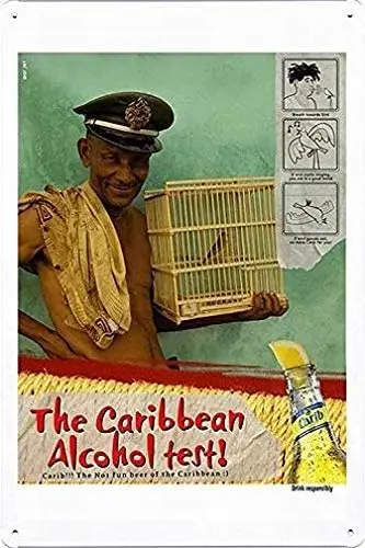 

HAIMAX Novelty Metal Signs for Wine Cellar Cafe Farm Decor Tin Sign Poster Plate 8"x12" of Carib Beer: Birdie Sign