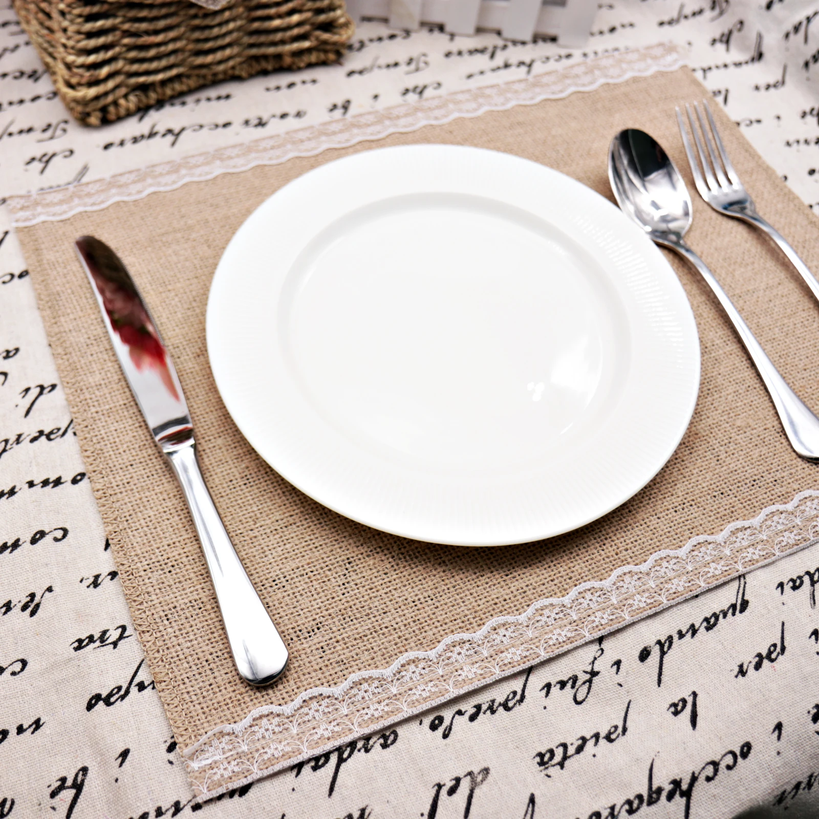 Джутовая Подставка под столовый стол кружевные подставки нескользящая чаша