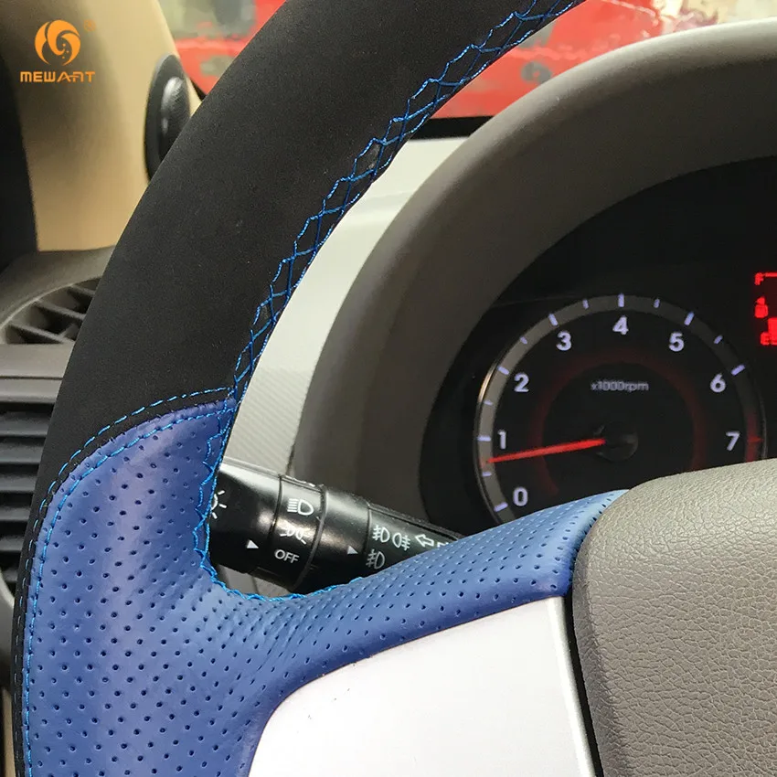 MEWANT синий кожаный черный замшевый чехол рулевого колеса автомобиля для Hyundai Solaris