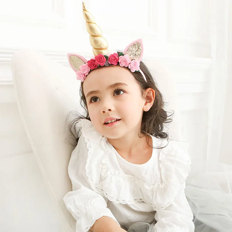 Повязка на голову в виде цветка единорога винтажная Праздничная Вуалетка