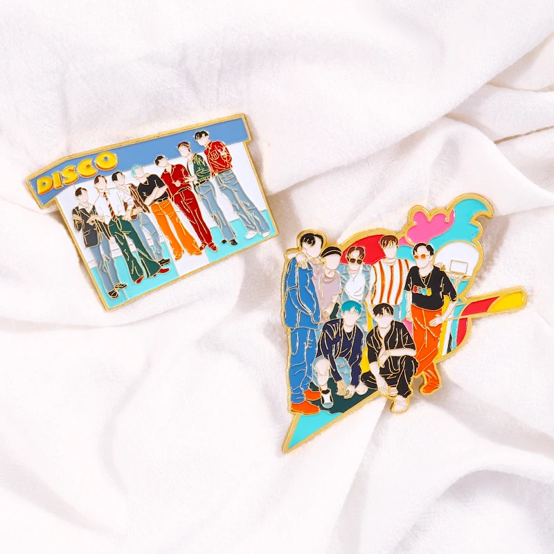 KPOP Bangtan Boys брошки эмаль Pin диско брошь для сумочки и шляпы одежда значки на лацкан