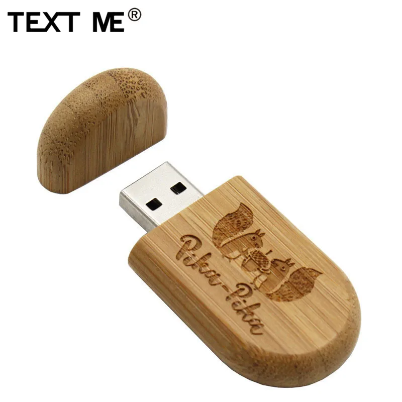 TEXT ME Maple Дерево орех деревянный (заказ 5 бесплатных логотипов) 64 Гб USB флеш