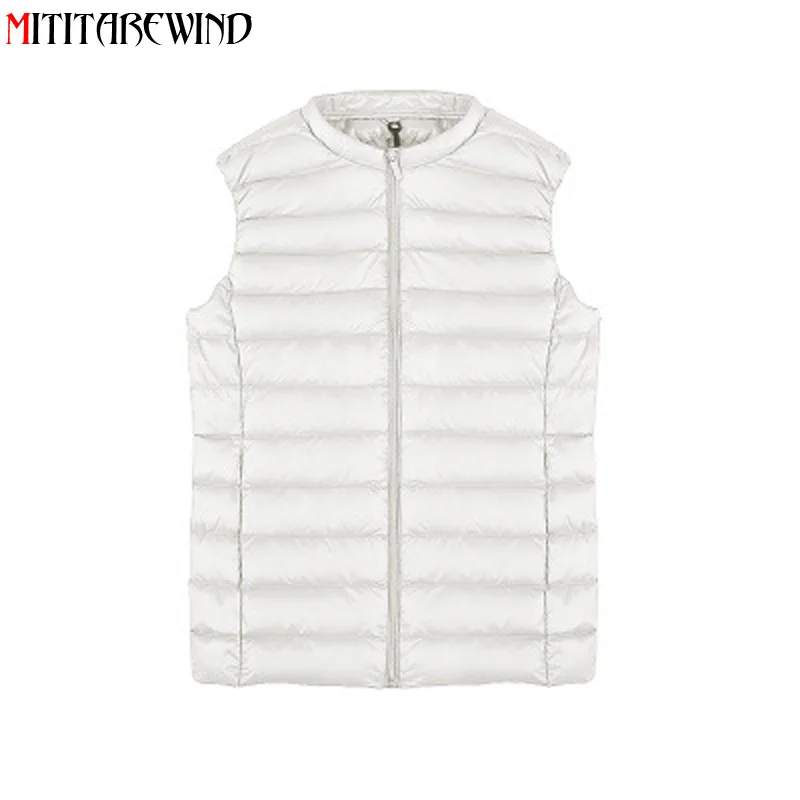 

2021 Autumn Women's Lightweight Down Waistcoat Korean Fashion Sleeveless O-neck Jacket Women Spring Large Size S-XXXL Vest Femme