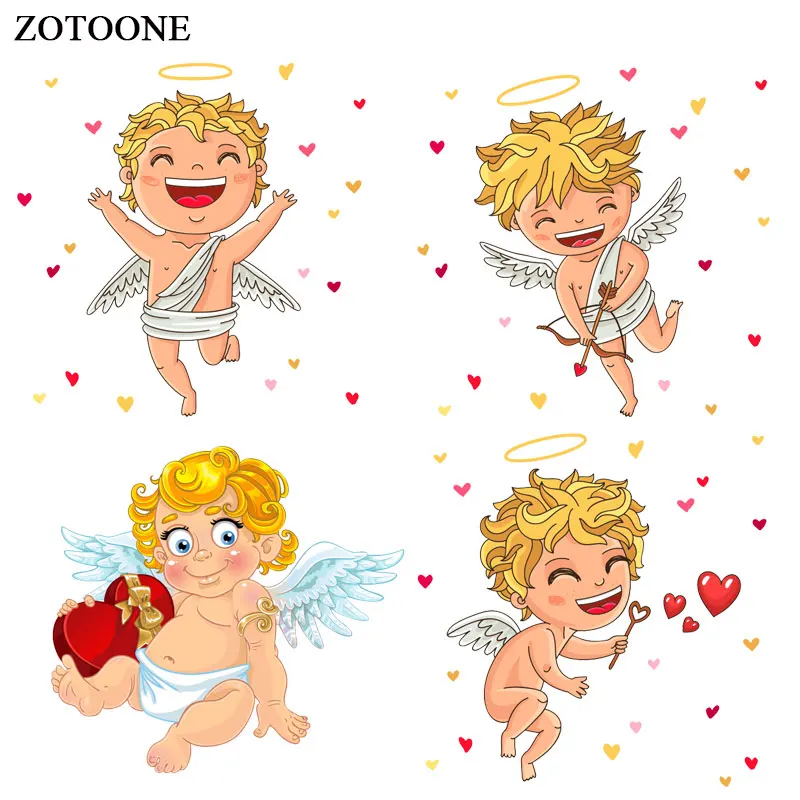 

ZOTOONE Cartoon Angel Patches Animal Stickers for Kids Iron on Transfers for Clothes T-shirt Heat Transfer Accessory Appliques G