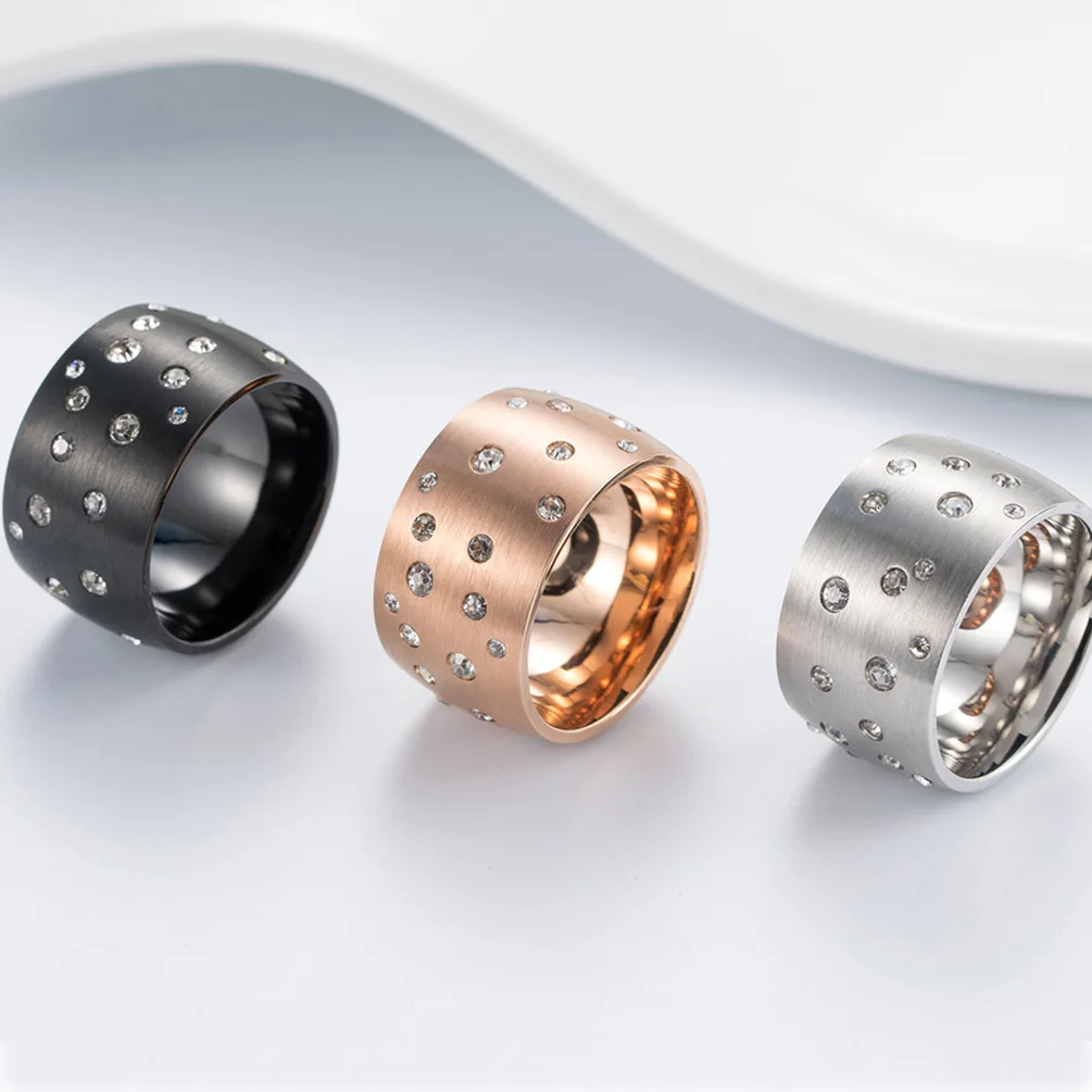 

Stainless Steel Gypsophila Diamond Rings Trendy For Couple Engagement Wedding Girlfriend Jewelry Creativity Gift Wholesale