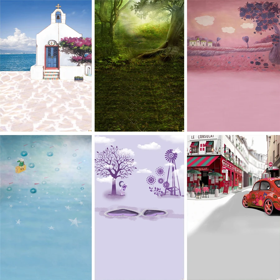 Реквизит для фотостудии Nitree фон фотосъемки детей на улице мультяшный волшебный