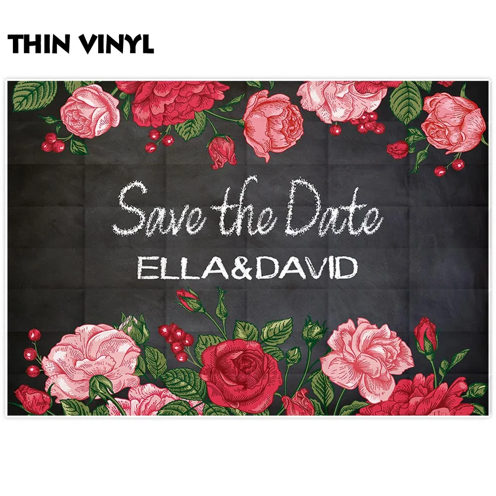 Allenjoy Свадебная церемония фоны Розовые Цветы Листья сохранить дату отмечать