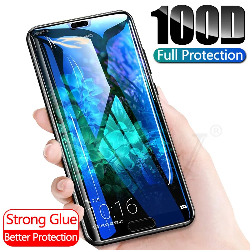 100D Защитное стекло для huawei P20 Lite Pro P30 P10 Lite закаленное стекло для huawei Honor 20 10 Lite Pro Защитная пленка для экрана
