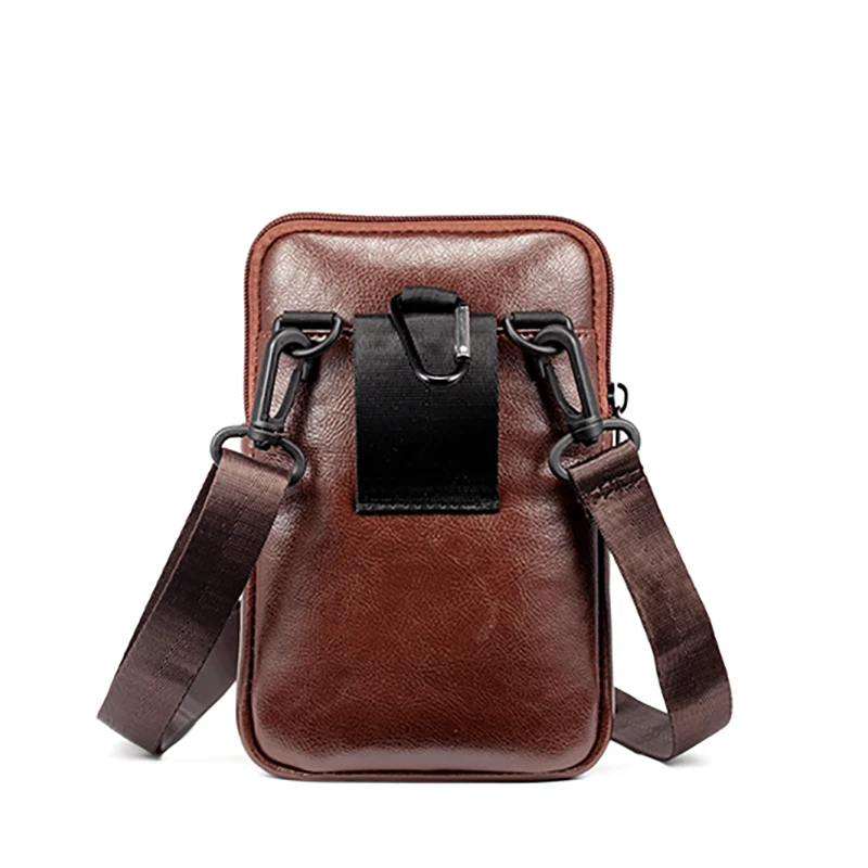 Сумка на плечо мужская из мягкого полиуретана повседневная многофункциональная