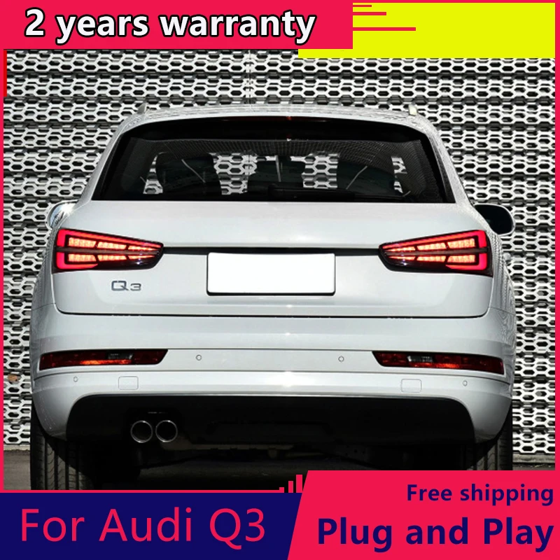 

KOWELL Car Styling for Audi Q3 2013-2018 LED Tail Lamp rear trunk lamp cover drl+signal+brake+reverse Dynamic steering taillight
