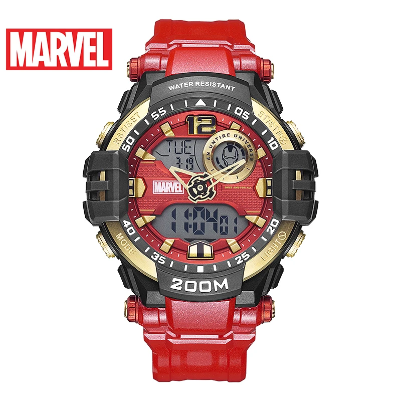 Marvel Avengers Iron Men 200 м водонепроницаемые мягкие резиновые часы мужские спортивные